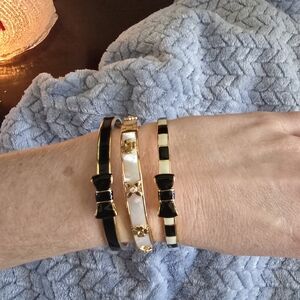 Kate Spade Gold and Black Bow Bracelets Set
